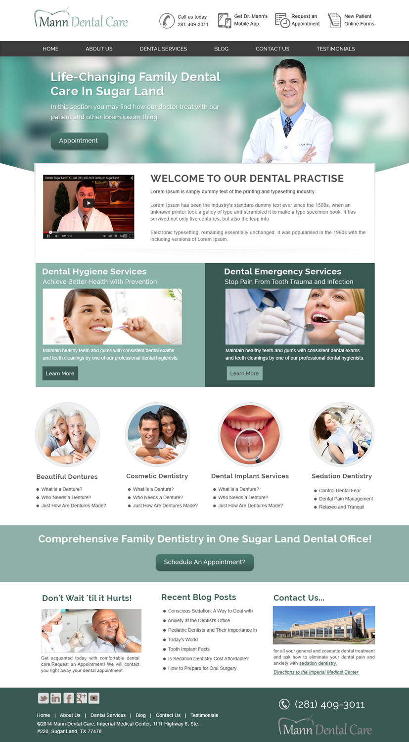 Diseño de Página de Aterrizaje por webxvision para Mann Dental Care, P.A. | Diseño: #5995753