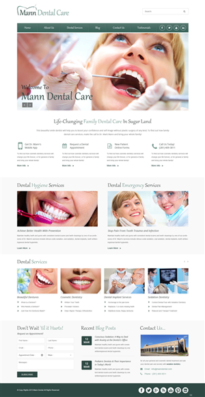 Diseño de Página de Aterrizaje por pb para Mann Dental Care, P.A. | Diseño: #5945089