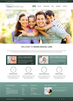 Landing Page Design by pb for Mann Dental Care, P.A. | Design: #5945090