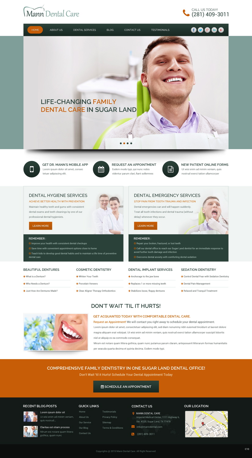 Landing Page Design by pb for Mann Dental Care, P.A. | Design #5945725