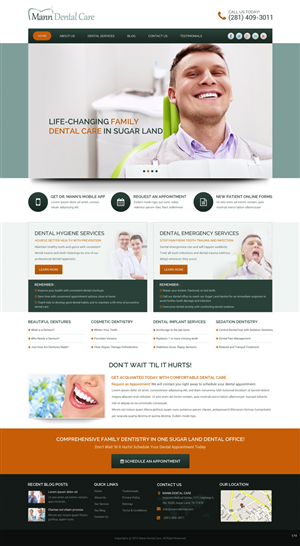 Landing Page Design by pb for Mann Dental Care, P.A. | Design: #5945725