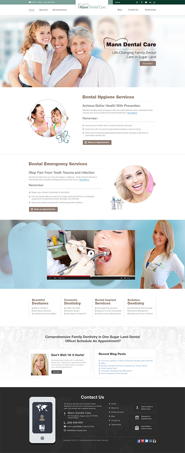 Landing Page Design by the-lion-king for Mann Dental Care, P.A. | Design #5971862