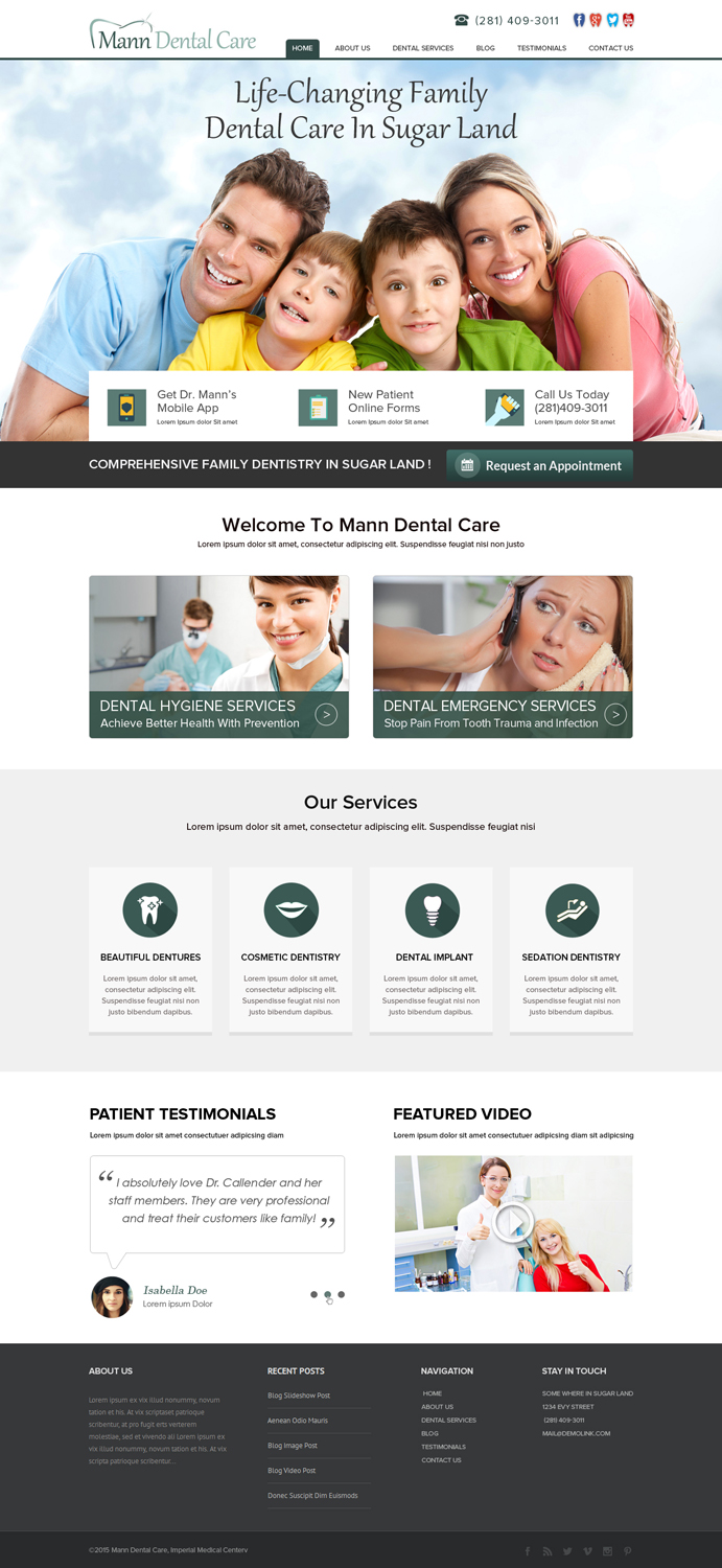 Landing Page Design by OM for Mann Dental Care, P.A. | Design #5940003