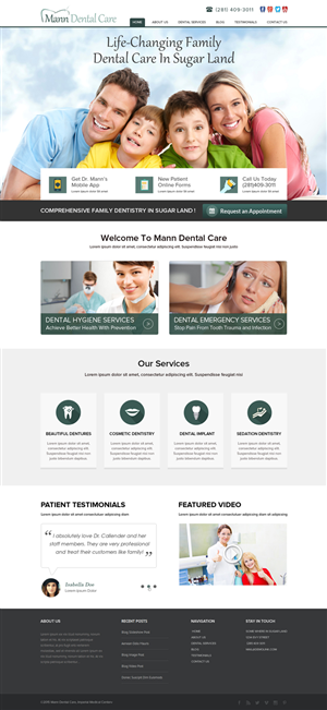 Diseño de Página de Aterrizaje por OM para Mann Dental Care, P.A. | Diseño #5940003
