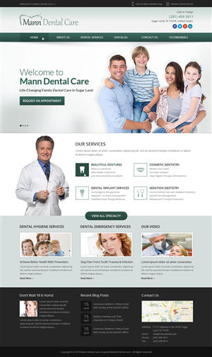 Landing Page Design by OM for Mann Dental Care, P.A. | Design: #5940038