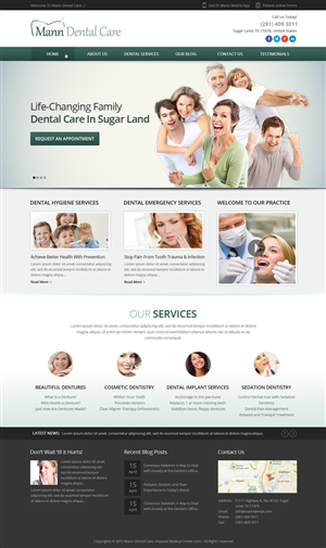 Landing Page Design by OM for Mann Dental Care, P.A. | Design: #5947727