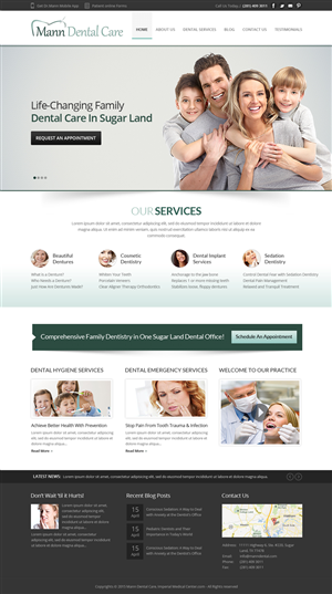 Landing Page Design by OM for Mann Dental Care, P.A. | Design: #5947736