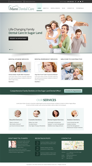 Landing Page Design by OM for Mann Dental Care, P.A. | Design: #5947740