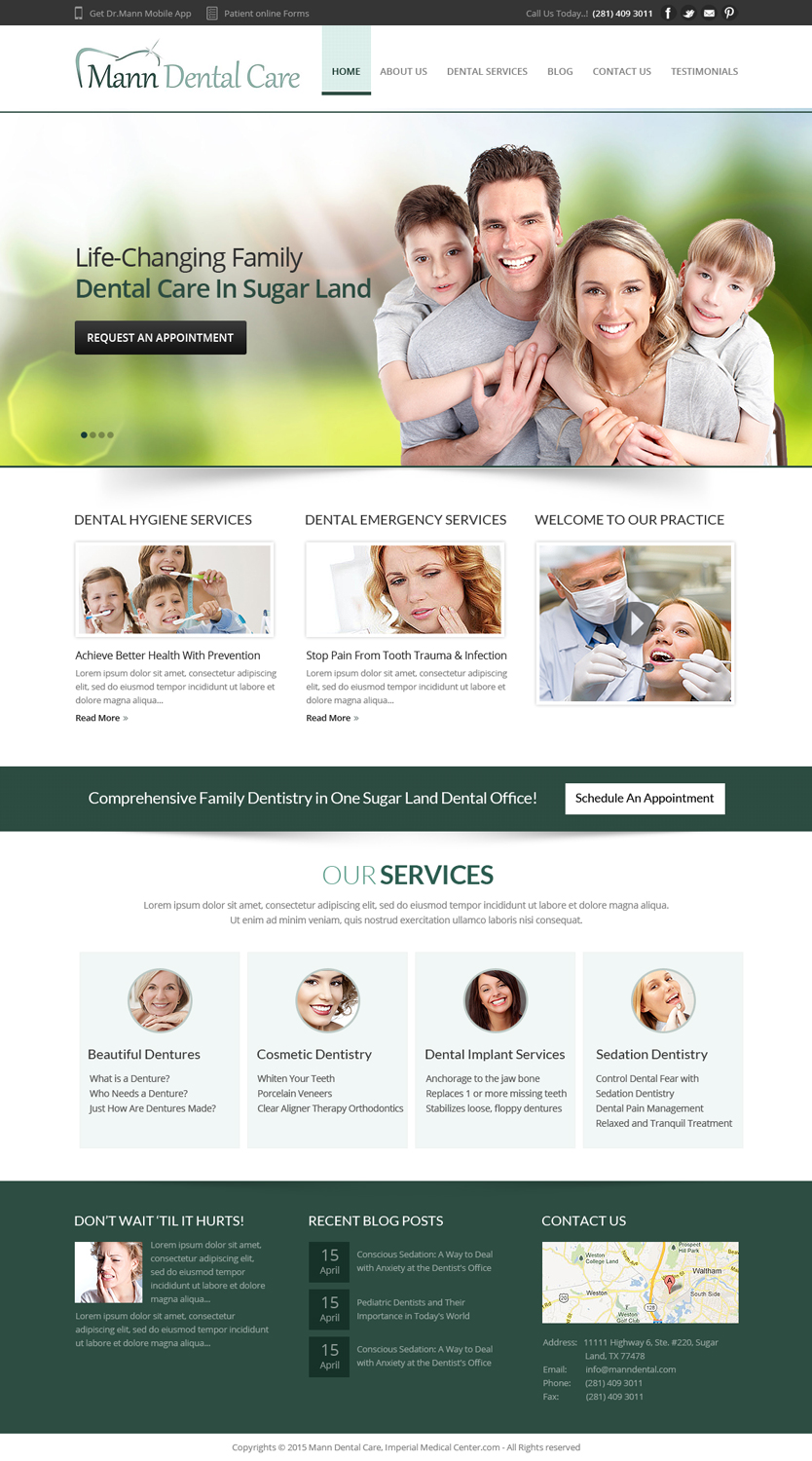 Landing Page Design by OM for Mann Dental Care, P.A. | Design #5947747