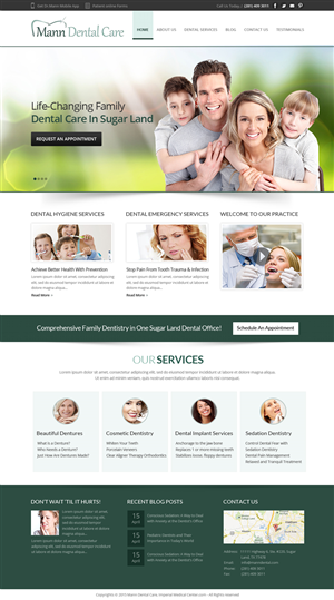Landing Page Design by OM for Mann Dental Care, P.A. | Design: #5947747