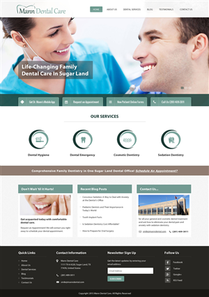 Redesign two existing website pages and one new landing page for dental office | Landing Page Design by Sbss