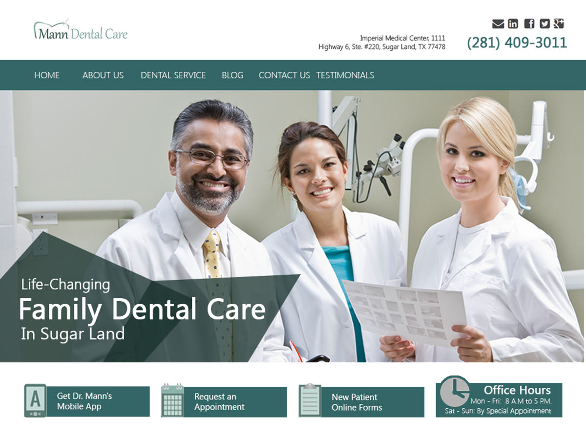Diseño de Página de Aterrizaje por SixCreations para Mann Dental Care, P.A. | Diseño #5981705