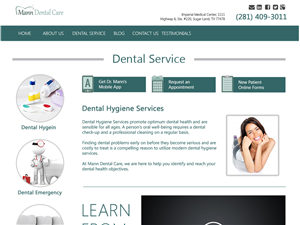 Diseño de Página de Aterrizaje por SixCreations para Mann Dental Care, P.A. | Diseño: #5981766