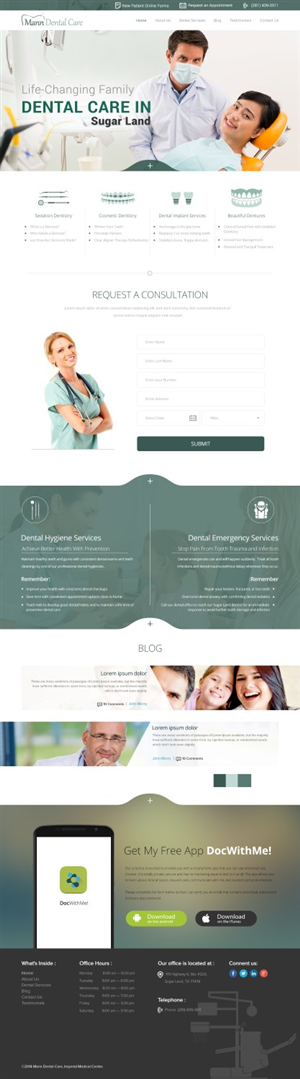 Diseño de Página de Aterrizaje por TechWise para Mann Dental Care, P.A. | Diseño #5938387