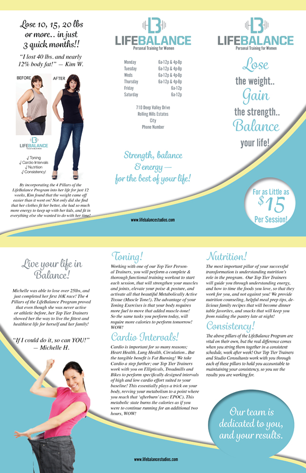 Flyer Design by Marcy M for LifeBalance Studios LLC | Design #6001383