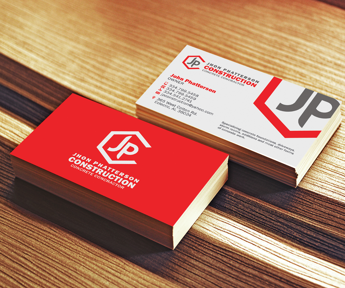 Diseño de Tarjeta de Presentación por Ethien para John Patterson Construction | Diseño #5956731