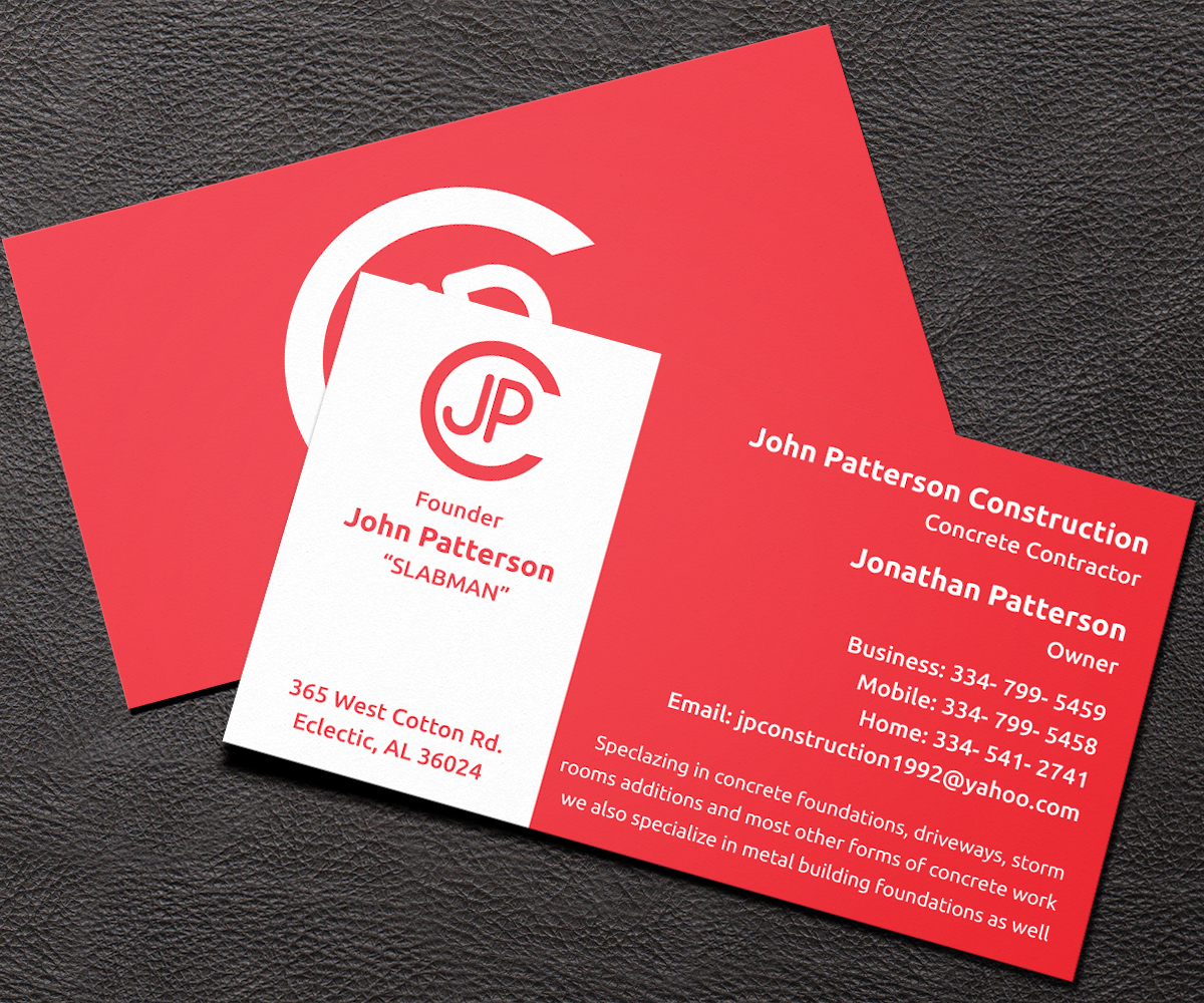 Diseño de Tarjeta de Presentación por toron00 para John Patterson Construction | Diseño #5942829