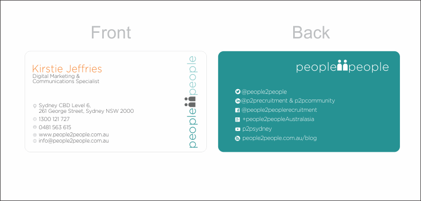 Business Card Design by Jagdish Boga for people2people | Design #5937316