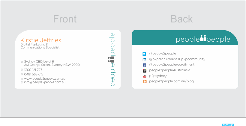 Business Card Design by Jagdish Boga for people2people | Design #5941482