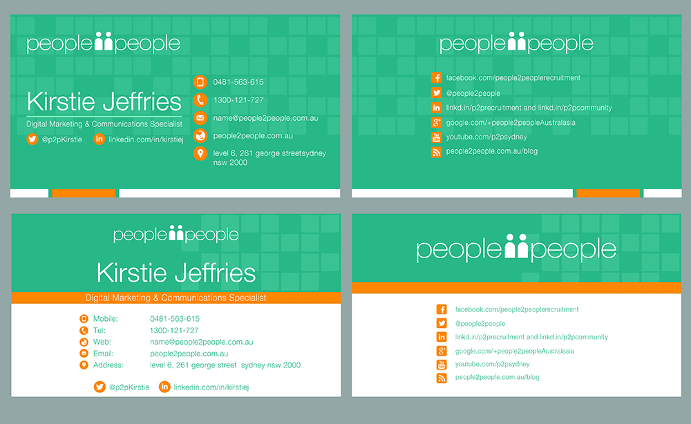 Visitenkarten-Design von Arjon_Diesta für people2people | Design #5938294