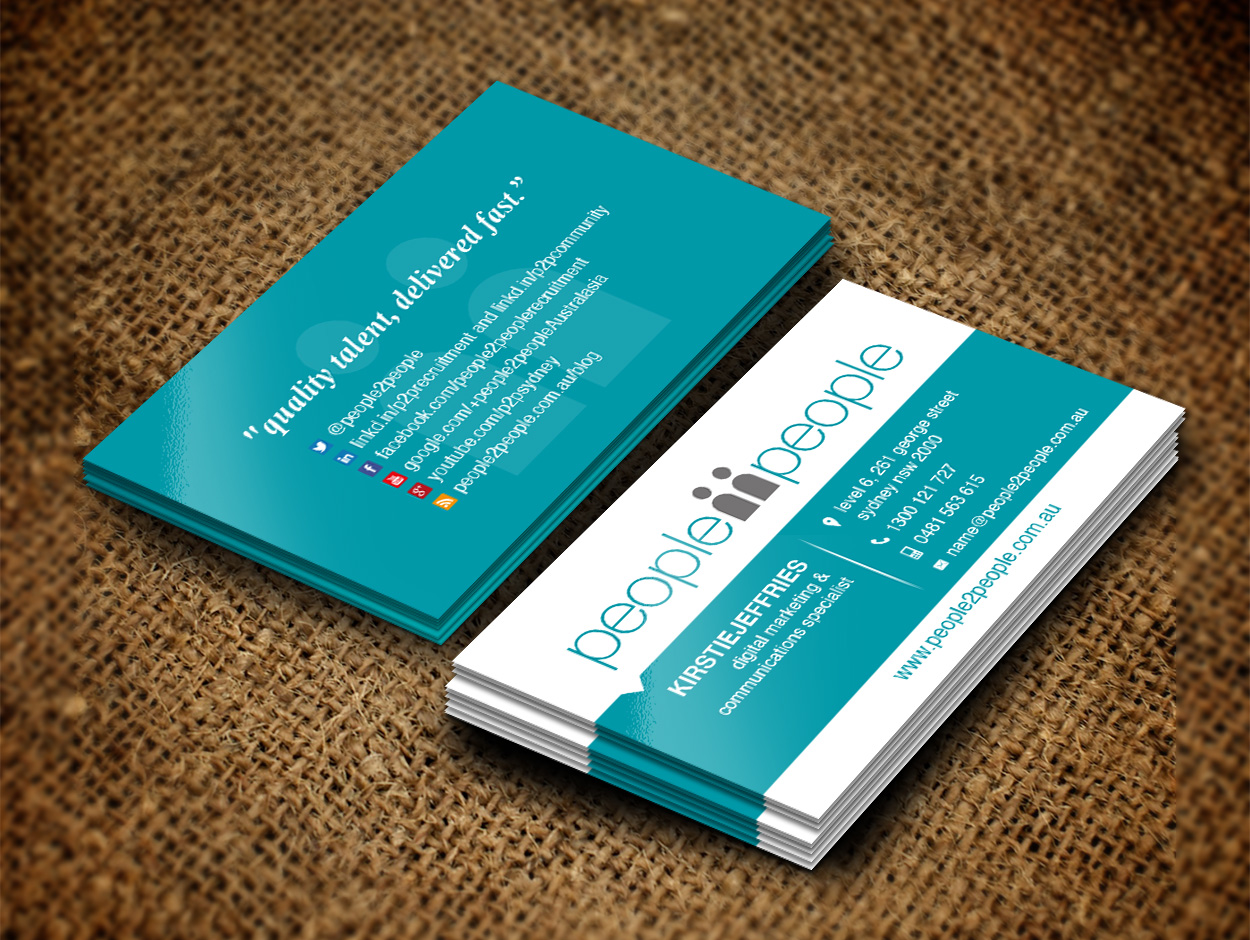 Business Card Design by snowymasterdesigns for people2people | Design #5955854