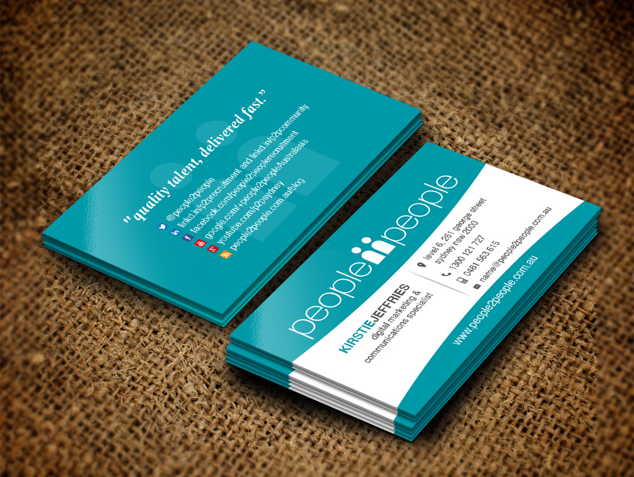 Business Card Design by snowymasterdesigns for people2people | Design #5955874