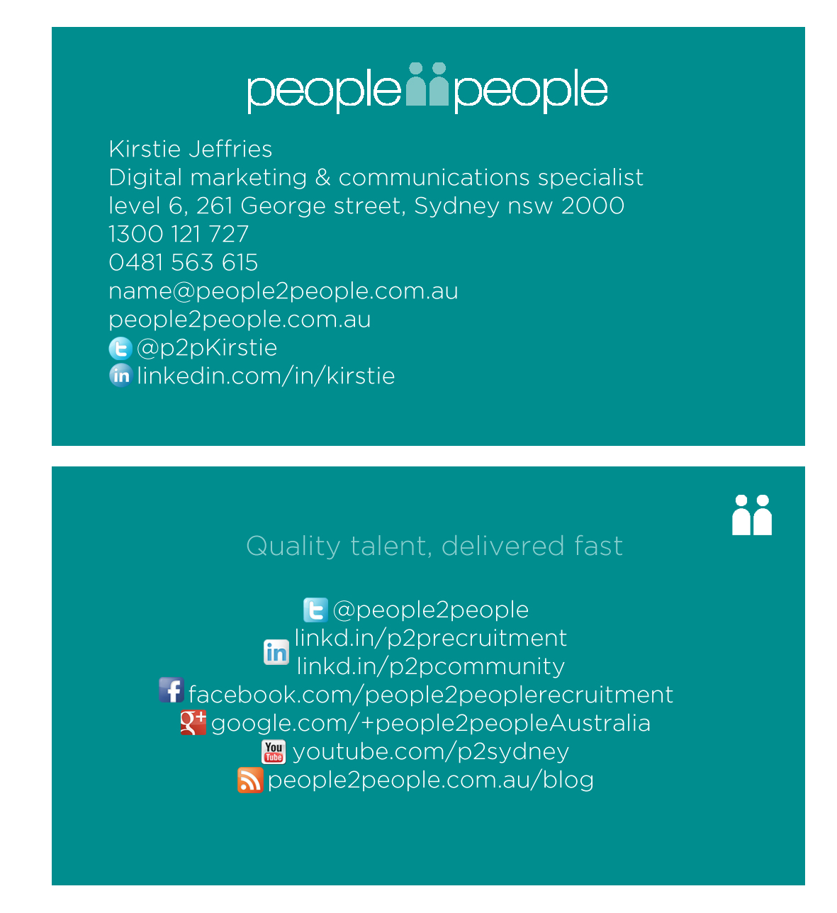 Design de Carte de Visite par dii pour people2people | Design #5951470