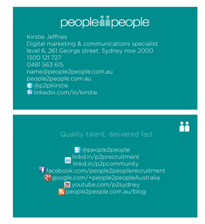 Design de Carte de Visite par dii pour people2people | Design : #5951470