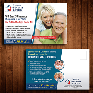 Postcard Design by Designers Hub for Senior Benefits Center | Design: #5982574