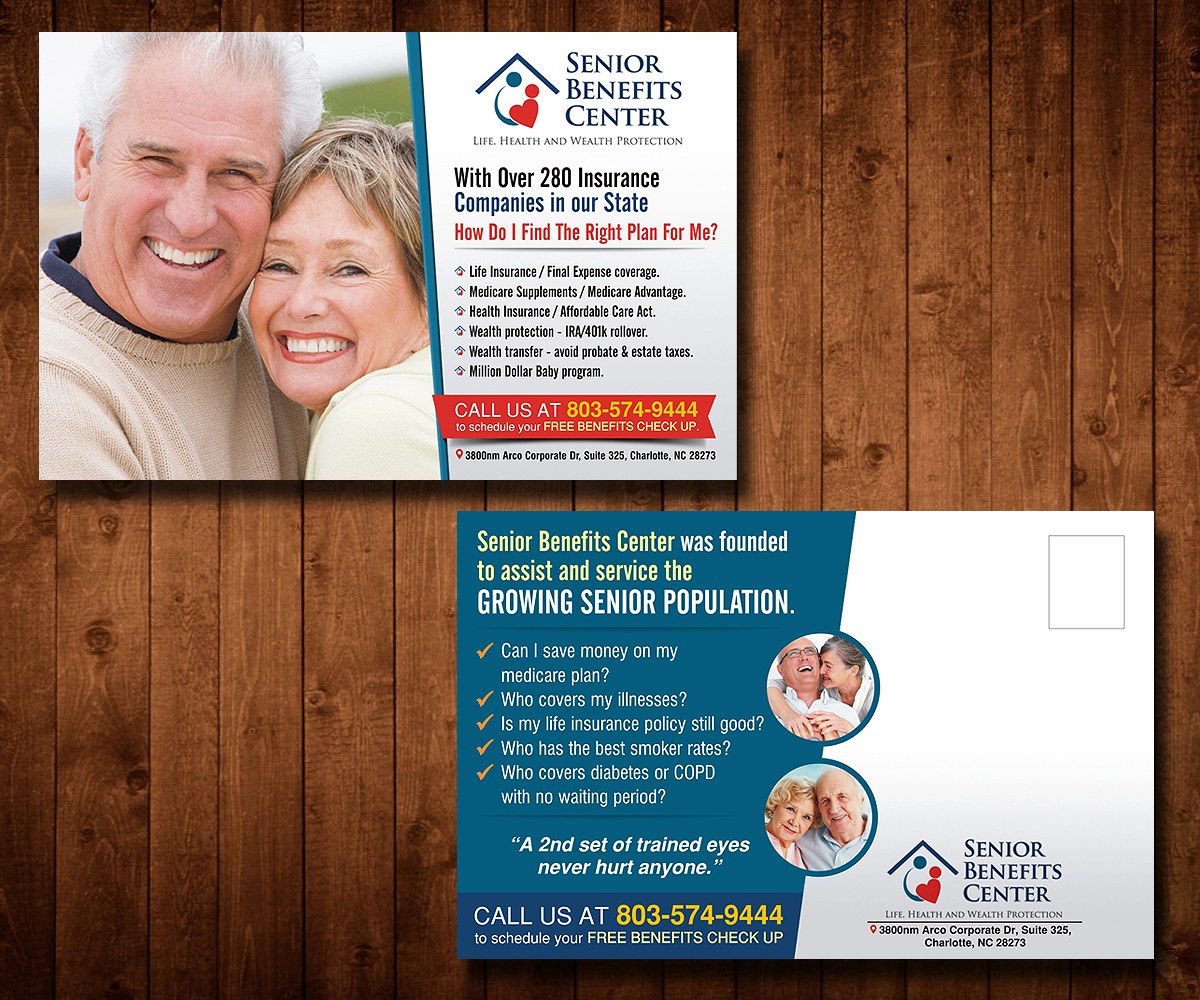 Postcard Design by Designers Hub for Senior Benefits Center | Design #5991938