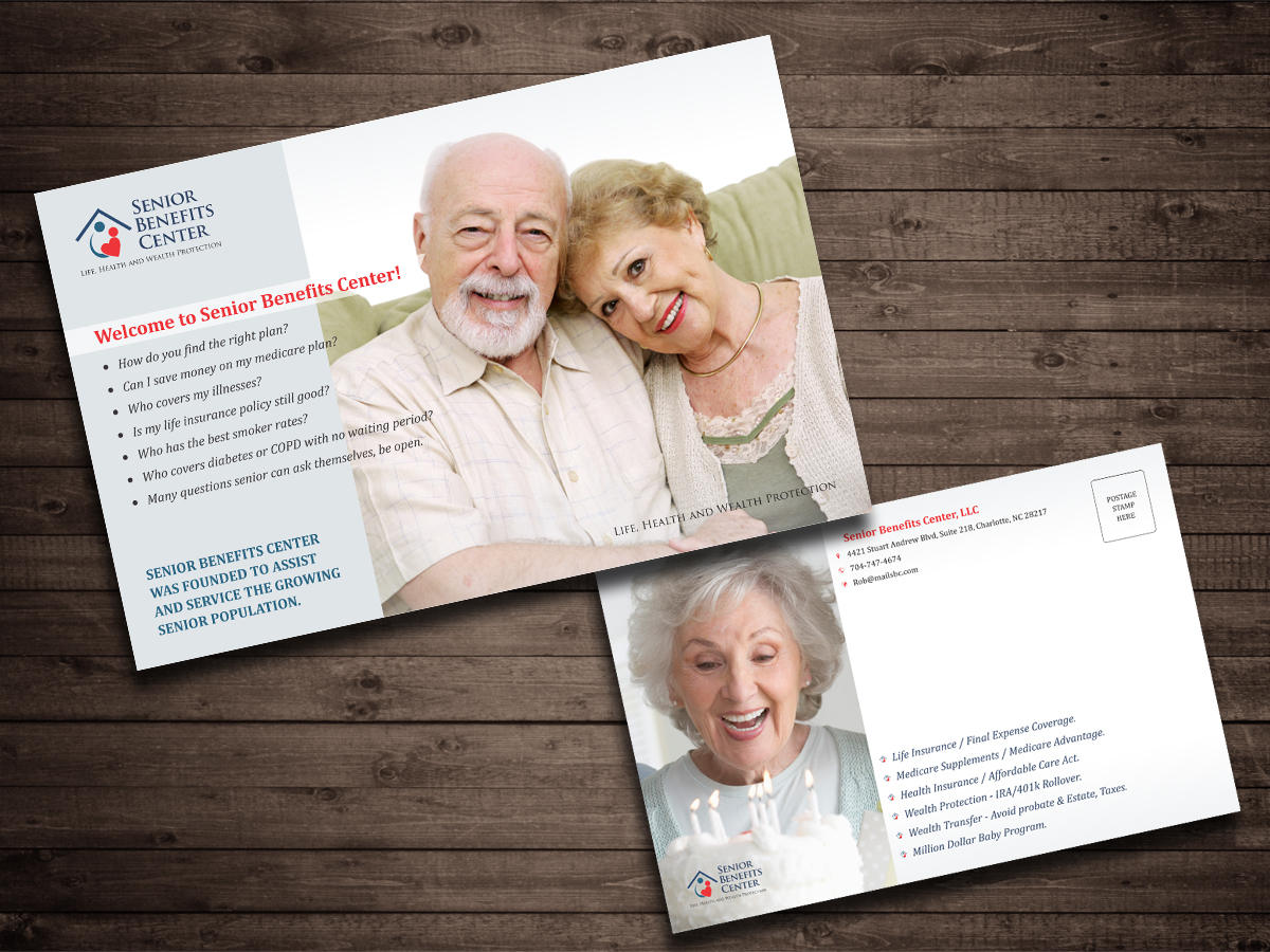 Postcard Design by sajidahmed_pirzada for Senior Benefits Center | Design #6004130