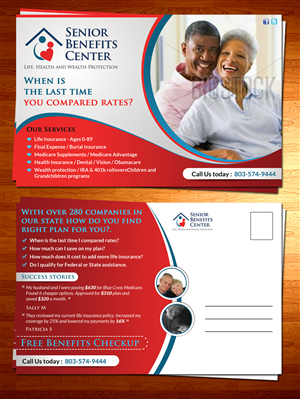 Design de Carte Postale par debdesign pour Senior Benefits Center | Design #6024583