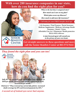 Postcard Design by Marcy M for Senior Benefits Center | Design: #6037994
