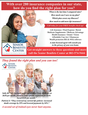 Design de Carte Postale par Marcy M pour Senior Benefits Center | Design #6039081