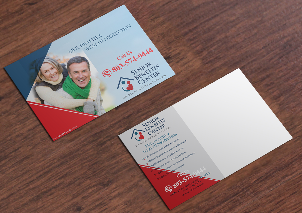 Postcard Design by nafizrahat for Senior Benefits Center | Design #5983040