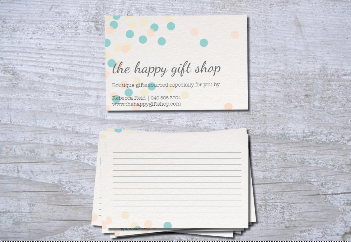 Business Card Design by kiwi-carla for The Happy Gift Shop | Design #1610925