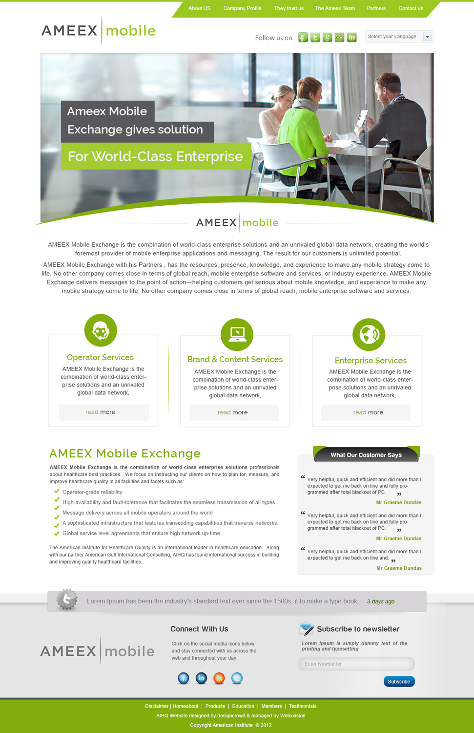 Web-Design von webxvision für AMEEX Mobile Exchange S.A. | Design #6037479
