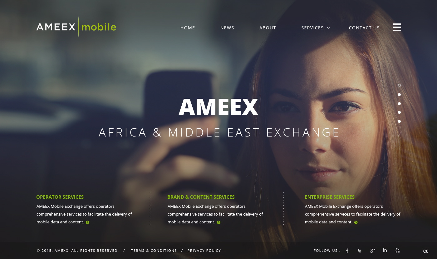 Web Design by pb for AMEEX Mobile Exchange S.A. | Design #5997553