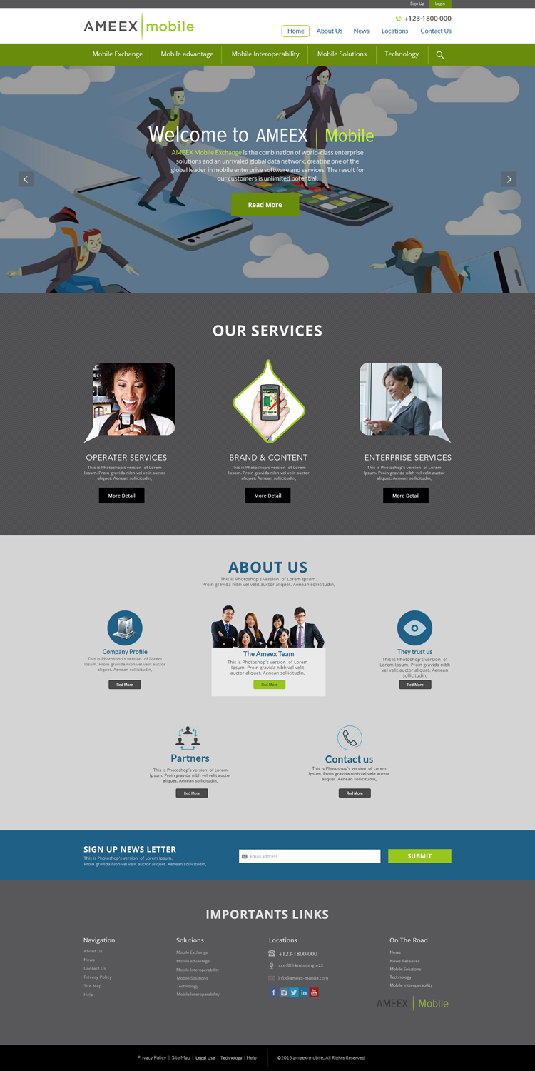 Web-Design von the-lion-king für AMEEX Mobile Exchange S.A. | Design #5971947