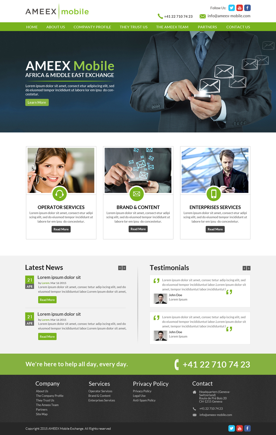 Web-Design von OM für AMEEX Mobile Exchange S.A. | Design #5982037
