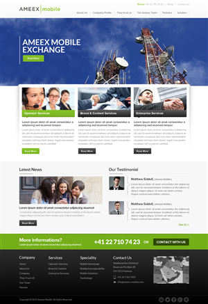 Web-Design von OM für AMEEX Mobile Exchange S.A. | Design: #5982054