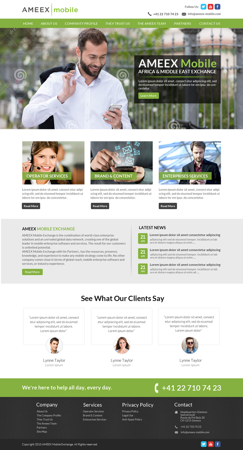 Web-Design von OM für AMEEX Mobile Exchange S.A. | Design #5982118
