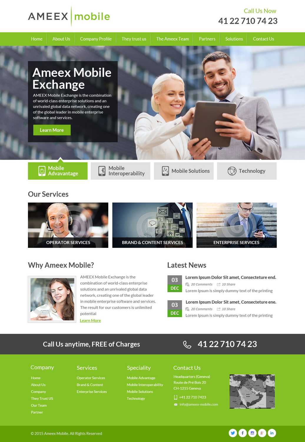 Web-Design von OM für AMEEX Mobile Exchange S.A. | Design #5982127