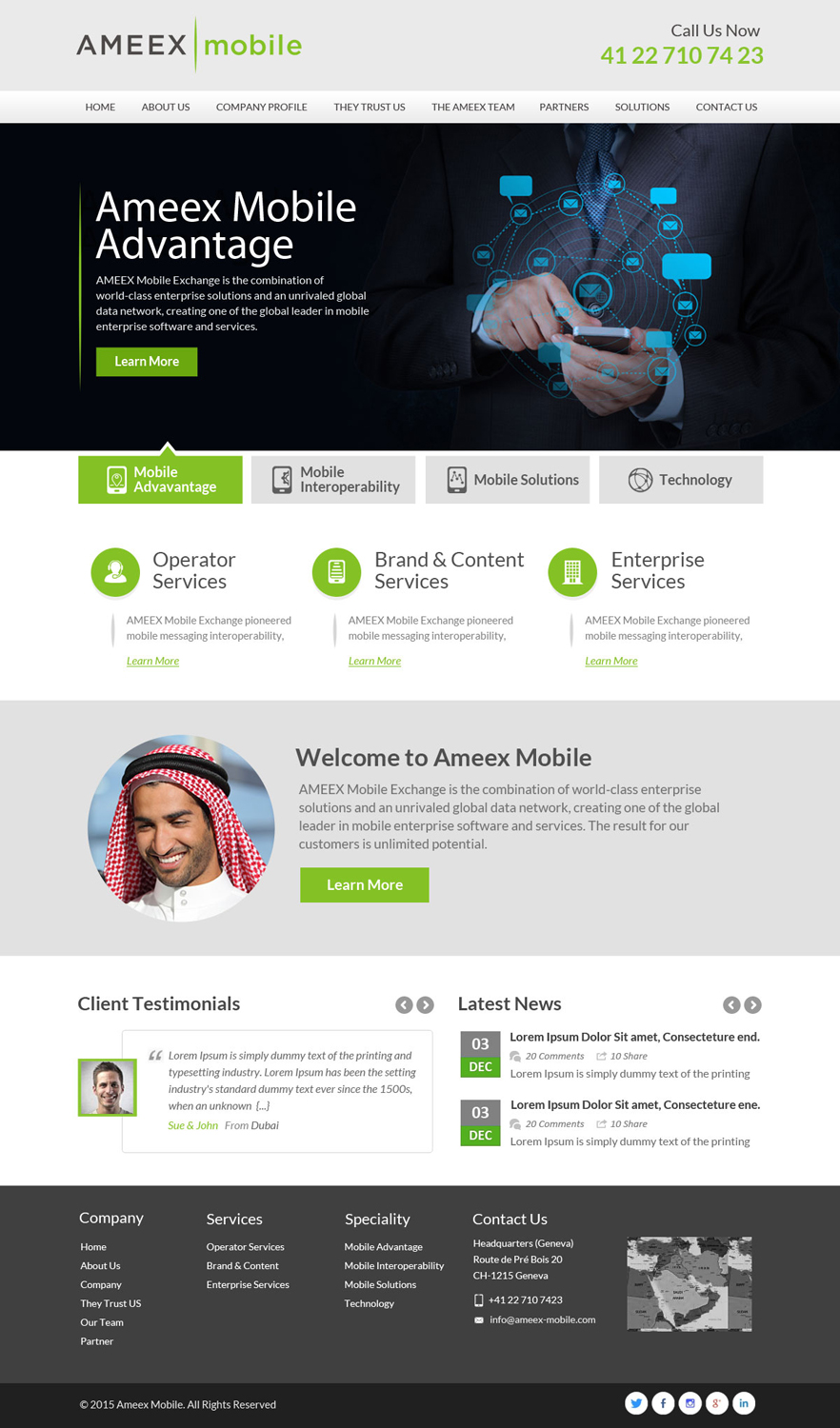 Web-Design von OM für AMEEX Mobile Exchange S.A. | Design #5982149