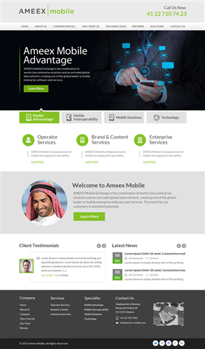Web-Design von OM für AMEEX Mobile Exchange S.A. | Design: #5982149