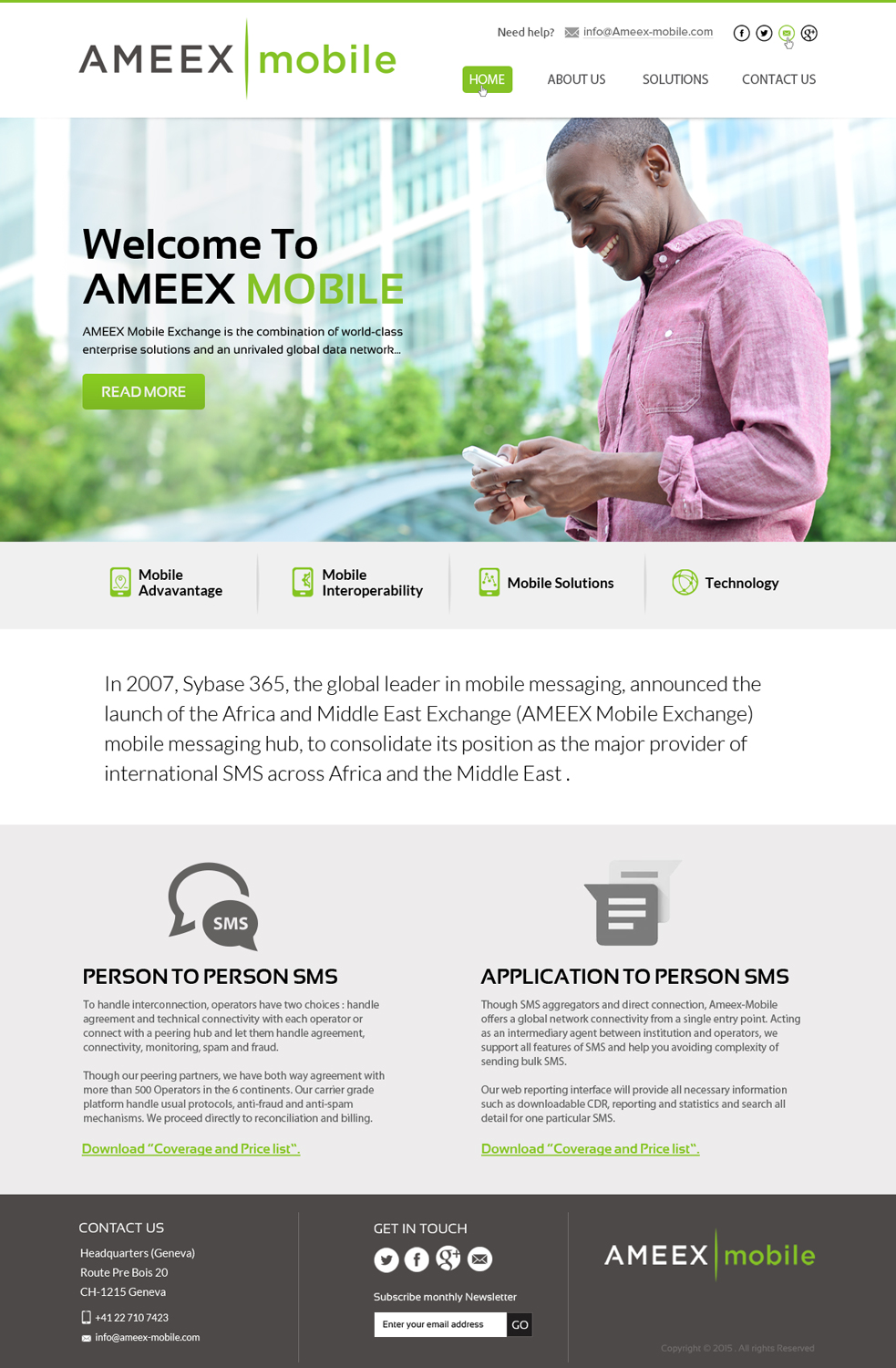 Web Design by OM for AMEEX Mobile Exchange S.A. | Design #5991304