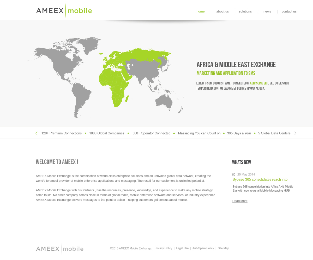 Web Design by Vikram M for AMEEX Mobile Exchange S.A. | Design #6011383