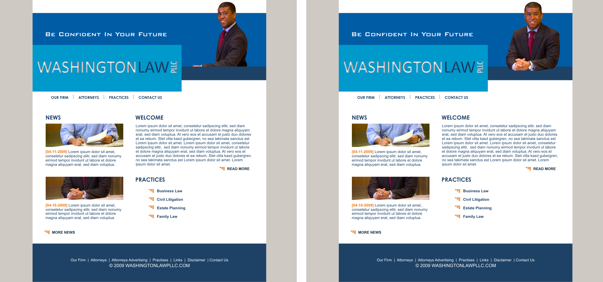 Web Design by SiddKidd for Washington Law PLLC | Design #8749