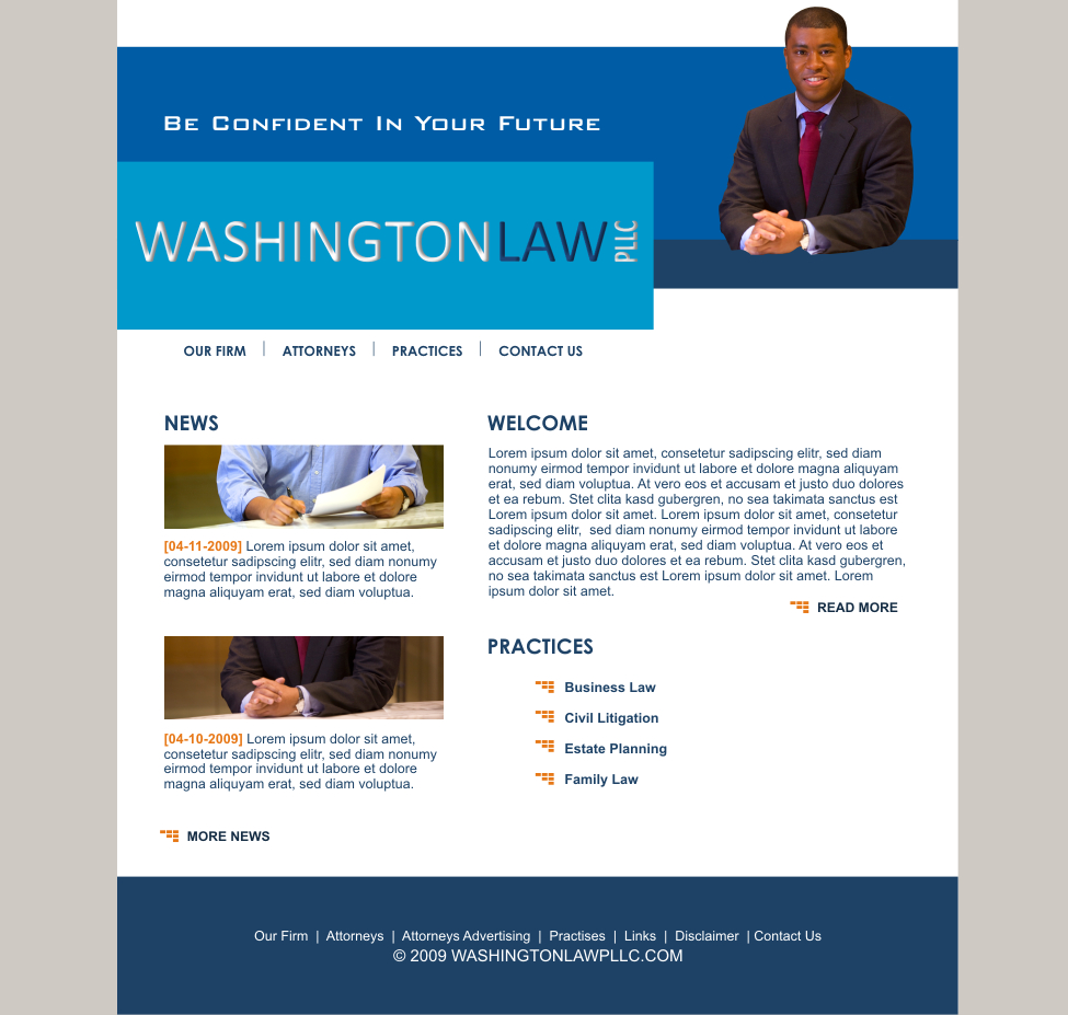 Web Design by SiddKidd for Washington Law PLLC | Design #8760