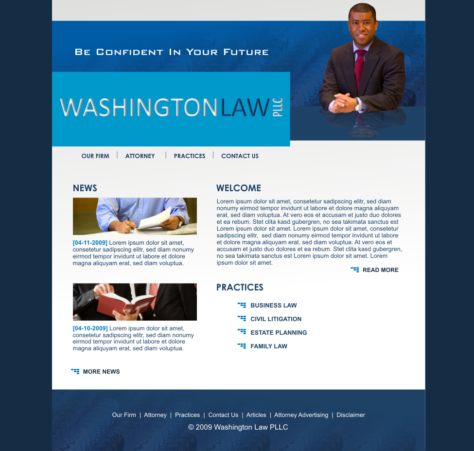 Web Design by SiddKidd for Washington Law PLLC | Design: #8784